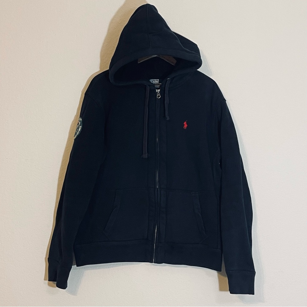Men’s Polo Ralph Lauren Cross.Country RLPC Ski Race Patch Hoodie Sherpa Lined L